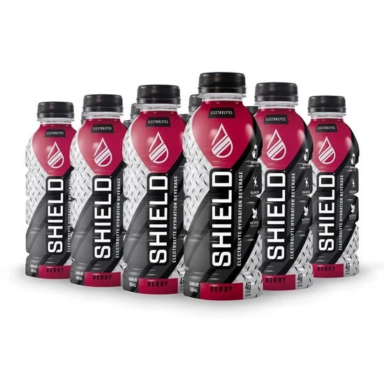 Shield Hydration SHIELD Electrolyte Hydration Ready-to-Drink Bottles CASE OF 12 Berry 02-02-16.9-12-BR 1 Shield Hydration SHIELD Electrolyte Hydration Ready-to-Drink Bottles CASE OF 12 Berry 02-02-16.9-12-BR