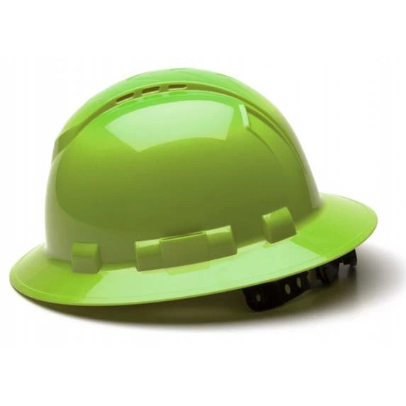 Pyramex Safety Pyramex Ridgeline Full Brim Vented Hard Hat - Hi-Vis Lime HP54131V 1 Pyramex Safety Pyramex Ridgeline Full Brim Vented Hard Hat - Hi-Vis Lime HP54131V