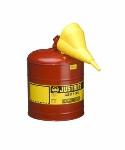 Justrite Type I Steel Safety Can For Flammables With Funnel 5 Gallon Red 7150110