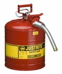 Justrite Type II AccuFlow Steel Safety Can 5 Gallon 1 Metal Hose 7250130