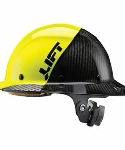 Lift Safety Lift DAX Fifty 50 Carbon Fiber Full Brim Hard Hat (Yellow/Black) HDF50C-19HC