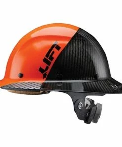 Lift Safety Lift DAX Fifty 50 Carbon Fiber Full Brim Hard Hat (Orange/Black) HDF50C-19OC