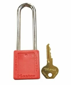 Masterlock Master Lock Red Zenex Thermoplastic Safety Padlock Lockout; 38mm X 76mm Shackle 28984