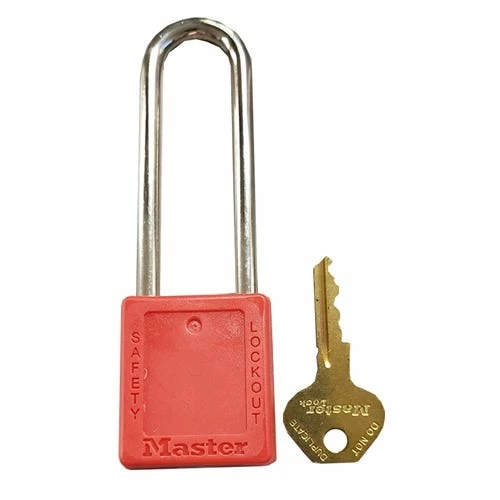 Masterlock Master Lock Red Zenex Thermoplastic Safety Padlock Lockout; 38mm X 76mm Shackle 28984 1 Masterlock Master Lock Red Zenex Thermoplastic Safety Padlock Lockout; 38mm X 76mm Shackle 28984