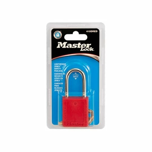 Masterlock Master Lock Red Zenex Thermoplastic Safety Padlock; 1-1/2 (38mm) W/ 1-1/2" (38mm) Shackle 410DRED 1 Masterlock Master Lock Red Zenex Thermoplastic Safety Padlock; 1-1/2 (38mm) W/ 1-1/2" (38mm) Shackle 410DRED