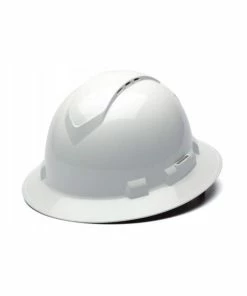Pyramex Safety Pyramex Ridgeline Vented Full Brim 4 Pt Ratchet Suspension White HP54110V