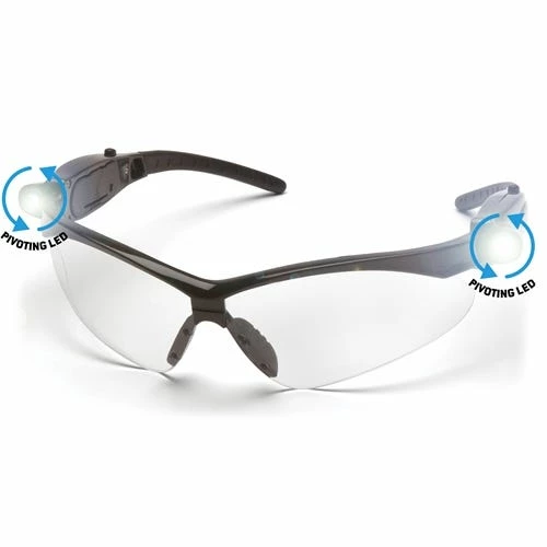 Pyramex Safety Pyramex PMXTREME LED Clear Anti-Fog Lens With Black Frame And Pivoting LED Temples SB6310STPLED 1 Pyramex Safety Pyramex PMXTREME LED Clear Anti-Fog Lens With Black Frame And Pivoting LED Temples SB6310STPLED