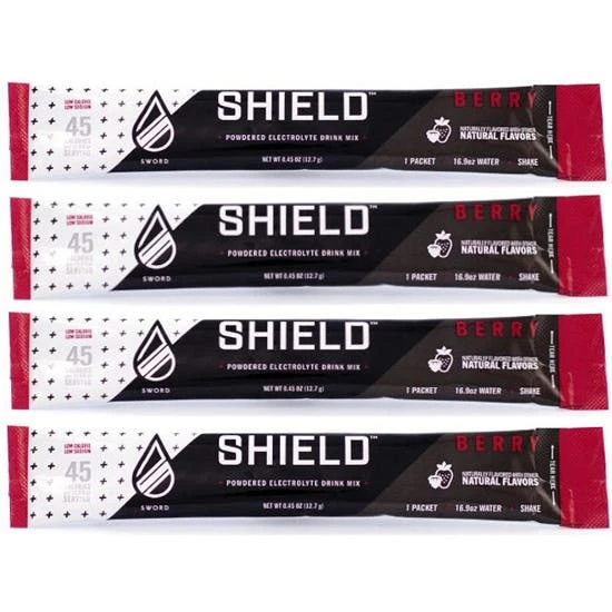 Shield Hydration SHIELD Electrolyte Hydration Powder Mixes Single Serve BOX OF 100 Berry 02-01-01-100-BR 1 Shield Hydration SHIELD Electrolyte Hydration Powder Mixes Single Serve BOX OF 100 Berry 02-01-01-100-BR