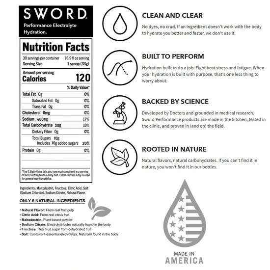 Shield Hydration SWORD Performance Electrolyte Hydration Powder Mix Makes 5 Gal Lemonade 01-01-30-06-LM 3 Shield Hydration SWORD Performance Electrolyte Hydration Powder Mix Makes 5 Gal Lemonade 01-01-30-06-LM - Image 3