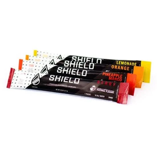 Shield Hydration SHIELD Electrolyte Hydration Powder Mixes Single Serve BOX OF 100 Mixed Flavors 02-01-01-100-MX 1 Shield Hydration SHIELD Electrolyte Hydration Powder Mixes Single Serve BOX OF 100 Mixed Flavors 02-01-01-100-MX