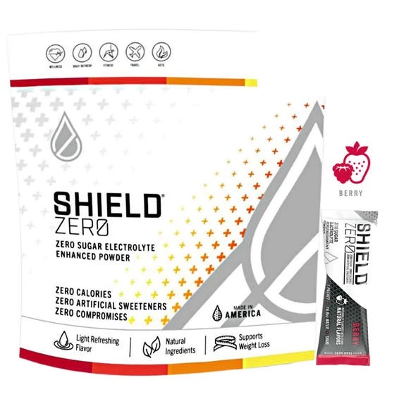 Shield Hydration Shield Zero Electrolyte Hydration Powder Mixes Single Serve - Berry Flavored (Box Of 100) Z2-01-01-100-BR 1 Shield Hydration Shield Zero Electrolyte Hydration Powder Mixes Single Serve - Berry Flavored (Box Of 100) Z2-01-01-100-BR