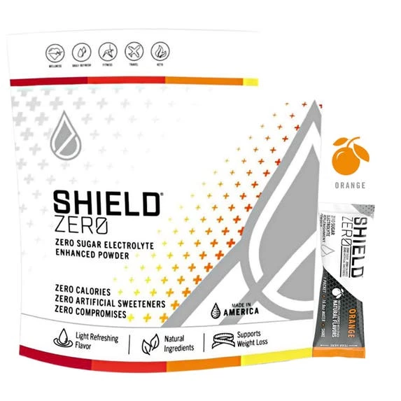 Shield Hydration Shield Zero Electrolyte Hydration Powder Mixes Single Serve - Orange Flavored (Box Of 100) Z2-01-01-100-OR 1 Shield Hydration Shield Zero Electrolyte Hydration Powder Mixes Single Serve - Orange Flavored (Box Of 100) Z2-01-01-100-OR